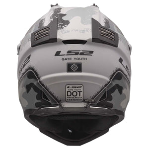 LS2 Gate Youth Full Face MX Motorcycle Helmet Matte Carbine Tonal Gray / Black