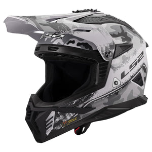 LS2 Gate II Matte Carbine Tonal Gray/Black Motocross Helmet – Full Face MX Dirt Bike Off-Road Helmet