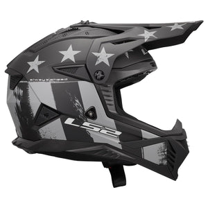 LS2 Gate II Matte Battle Scar Tonal Gray/Black Motocross Helmet – Full Face MX Off-Road Dirt Bike Helmet
