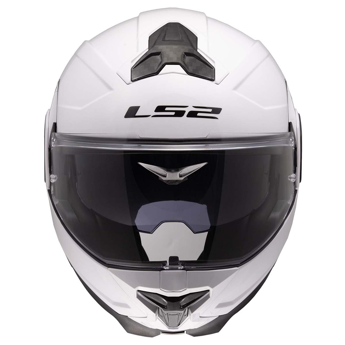 LS2 Advant II Modular Motorcycle Helmet with SunShield – Gloss White