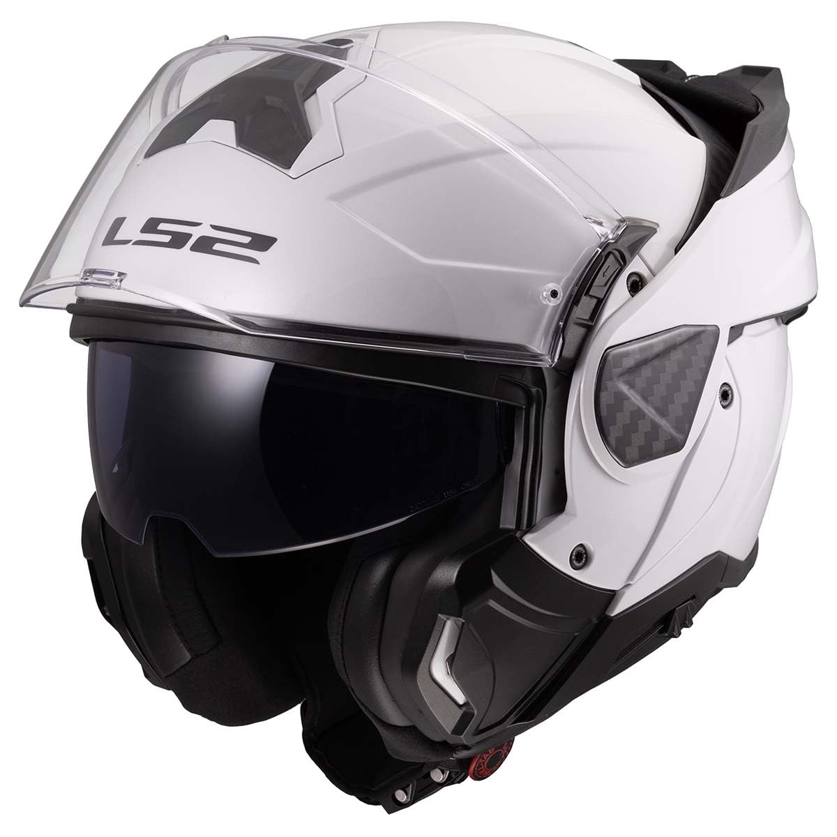 LS2 Advant II Modular Motorcycle Helmet with SunShield – Gloss White