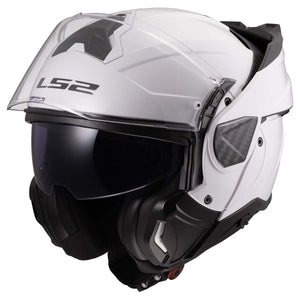LS2 Advant II Modular Motorcycle Helmet with SunShield – Gloss White