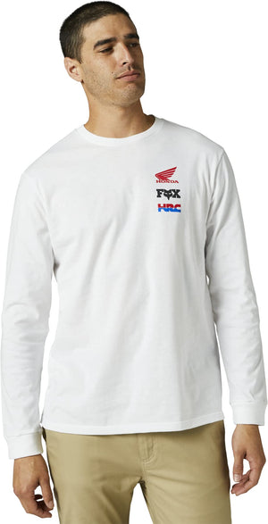 Fox Racing Honda Long Sleeve Tee – Optic White Motorcycle / Casual Riding Shirt
