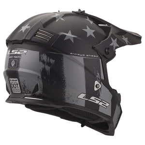 LS2 Gate Youth Full Face MX Motorcycle Helmet Matte Battle Scar Tonal Gray / Black