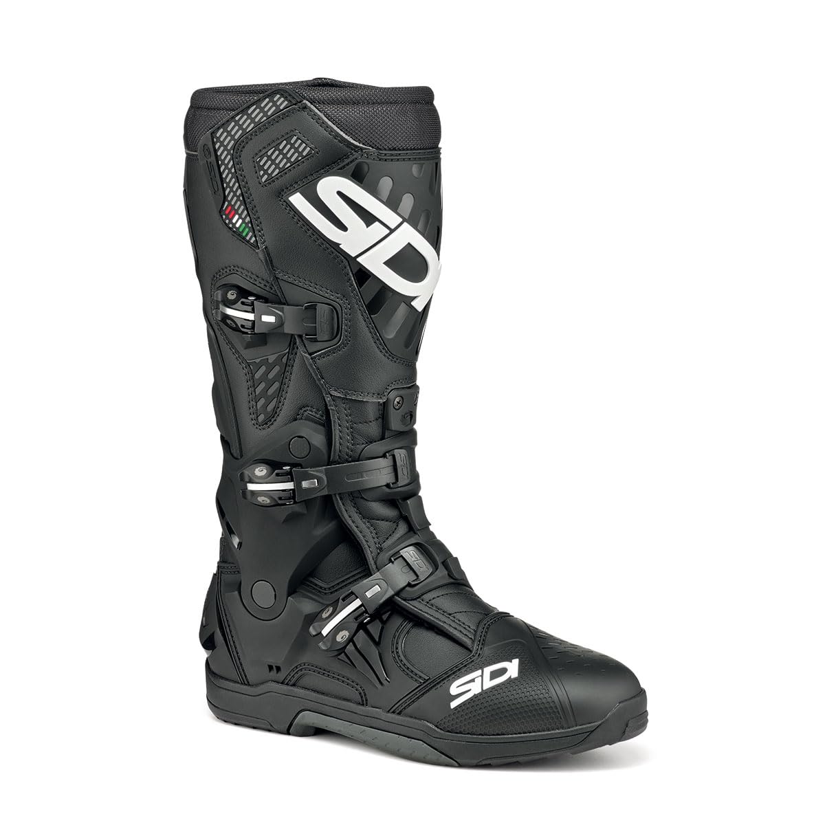 SIDI Crossair motocross boots in black featuring Vibram sole and hinge system