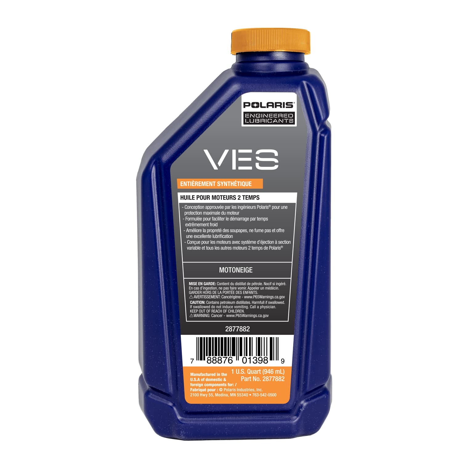 Polaris OEM VES full synthetic snowmobile oil 1 quart 2877882
