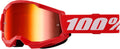 100% Strata 2 Goggles – Red / Mirror Red Lens