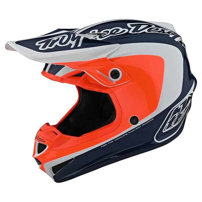 Troy Lee Designs SE4 Corsa Polyacrylite Motocross Helmet with MIPS Navy/Orange Medium