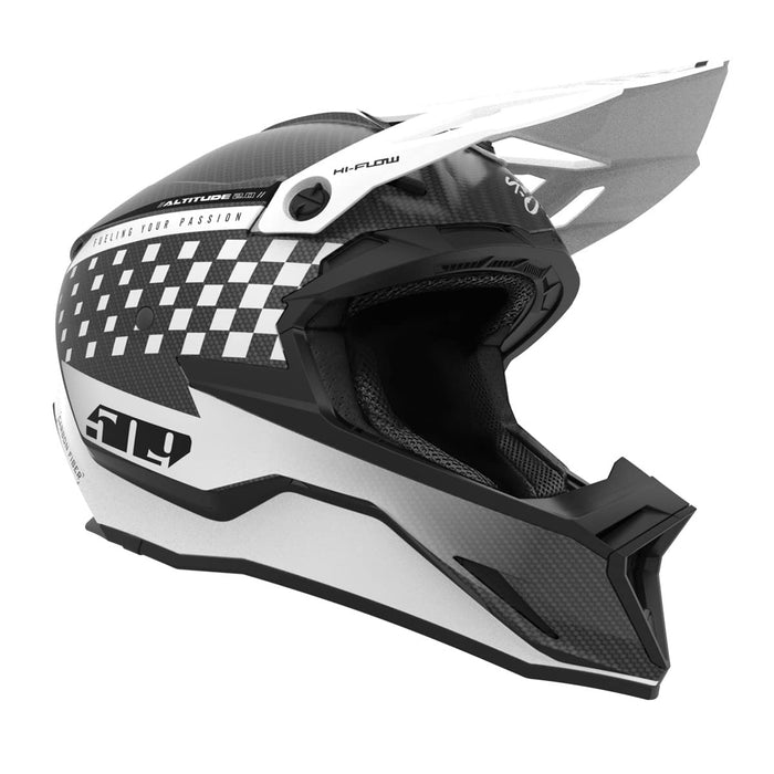 509 Altitude 2.0 Offroad Carbon Fiber Helmet in Speedsta White for motocross and dirt bikes