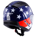 LS2 Copter street motorcycle helmet American red white blue with sun shield