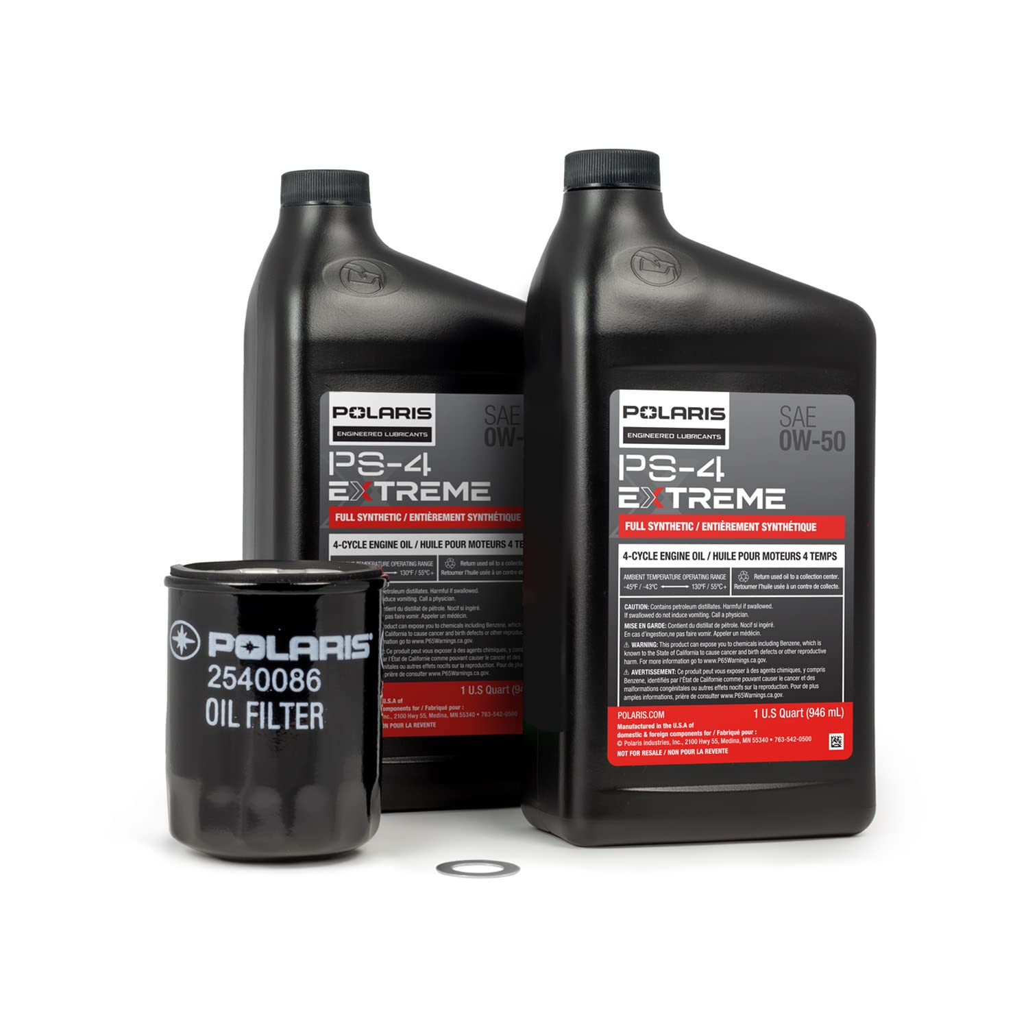 Complete Polaris oil change kit PS-4 EXTREME 0W-50 for off-road vehicles