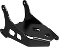 Black steel trailer hitch assembly with reinforced mounting arms, multiple installation holes, and a central hitch mounting plate.