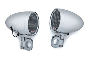 Kuryakyn Road Thunder Speaker Pods – Chrome Motorcycle Handlebar Speakers (by MTX)