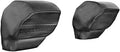 Pair of black fitted snorkel pre-filter covers with mesh ventilation panels and reinforced stitched edges.