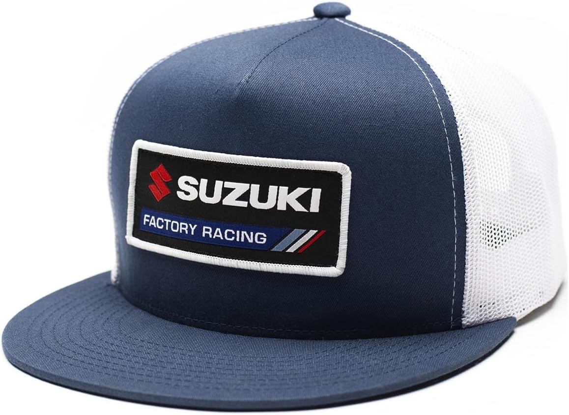Suzuki Snapback Trucker Hat Navy Blue/White
