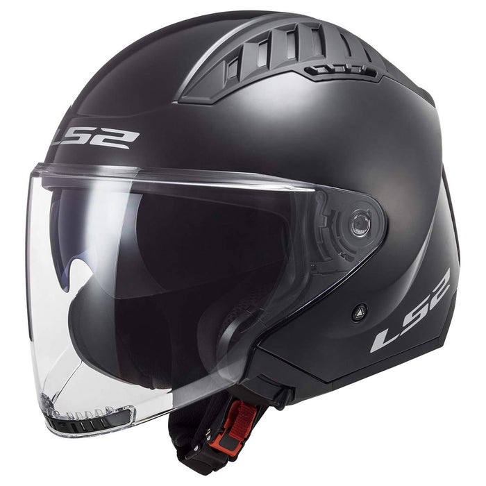 LS2 Copter open face motorcycle helmet gloss black DOT cruiser helmet