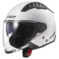 LS2 Copter open face motorcycle helmet gloss white DOT street helmet