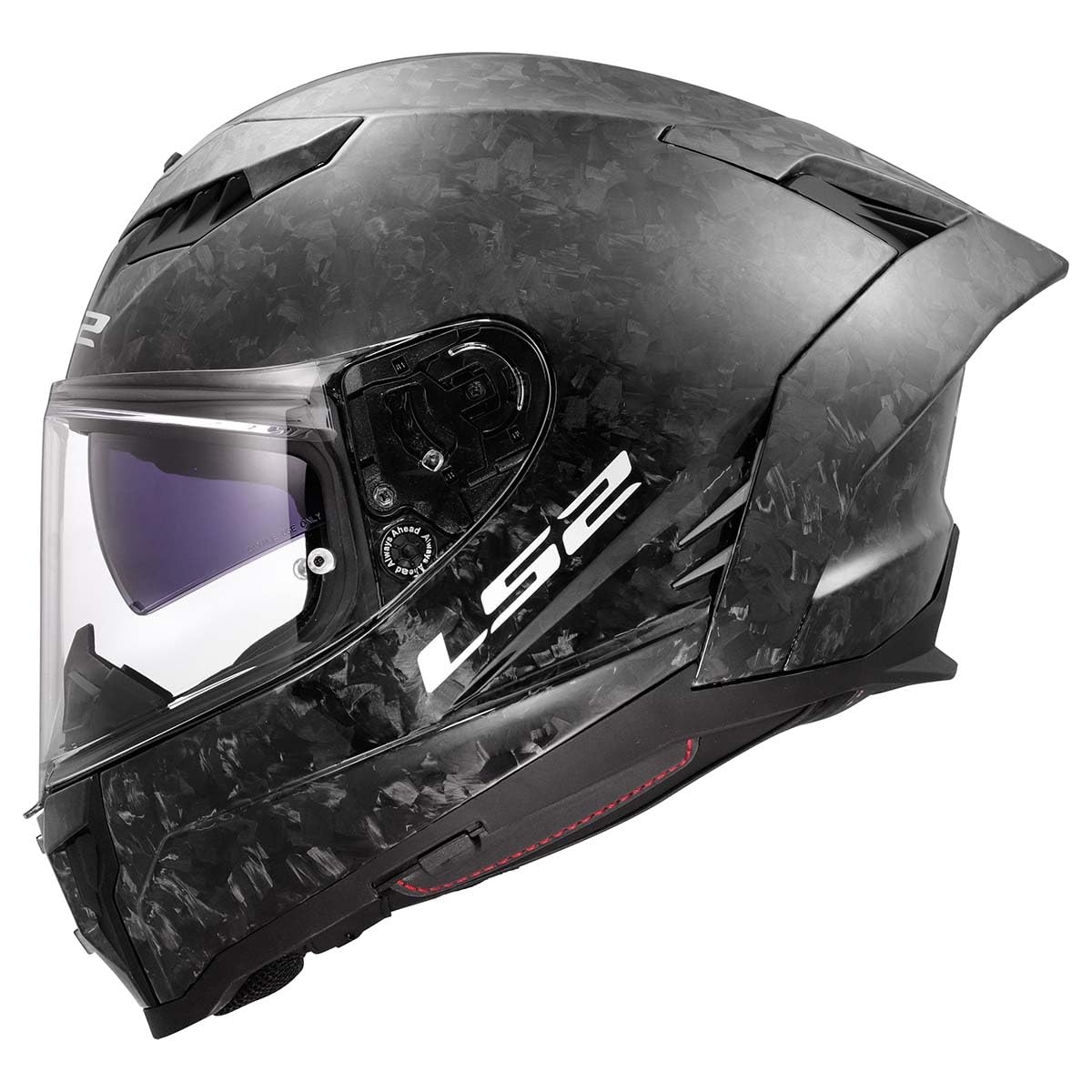 LS2 Dragon Carbon Gloss Forged Black Full Face Motorcycle Helmet w/ SunShield