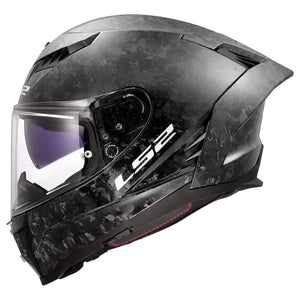 LS2 Dragon Carbon Gloss Forged Black Full Face Motorcycle Helmet w/ SunShield
