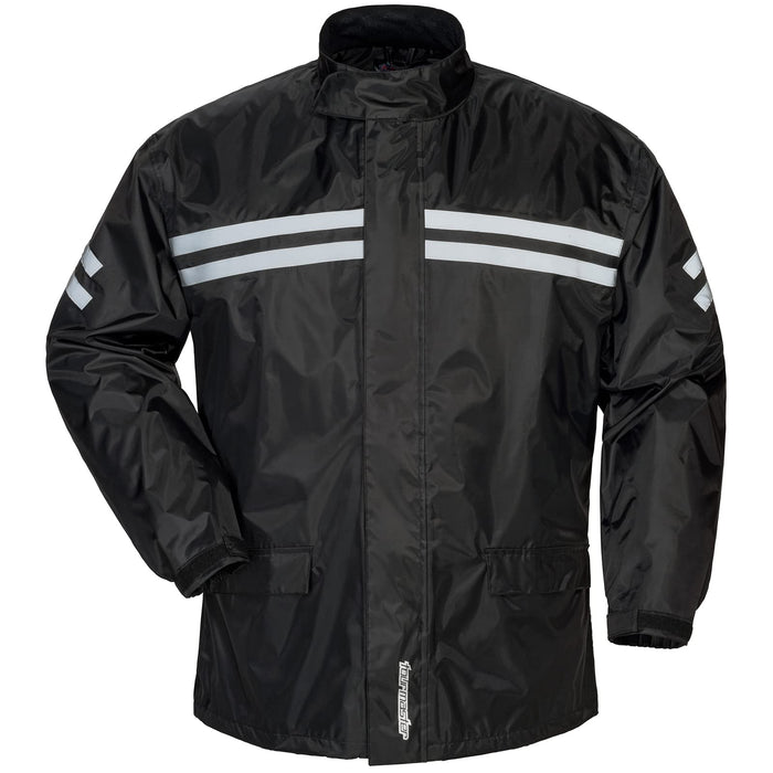 Tourmaster Shield Two-Piece Motorcycle Rainsuit – Waterproof Riding Gear Black