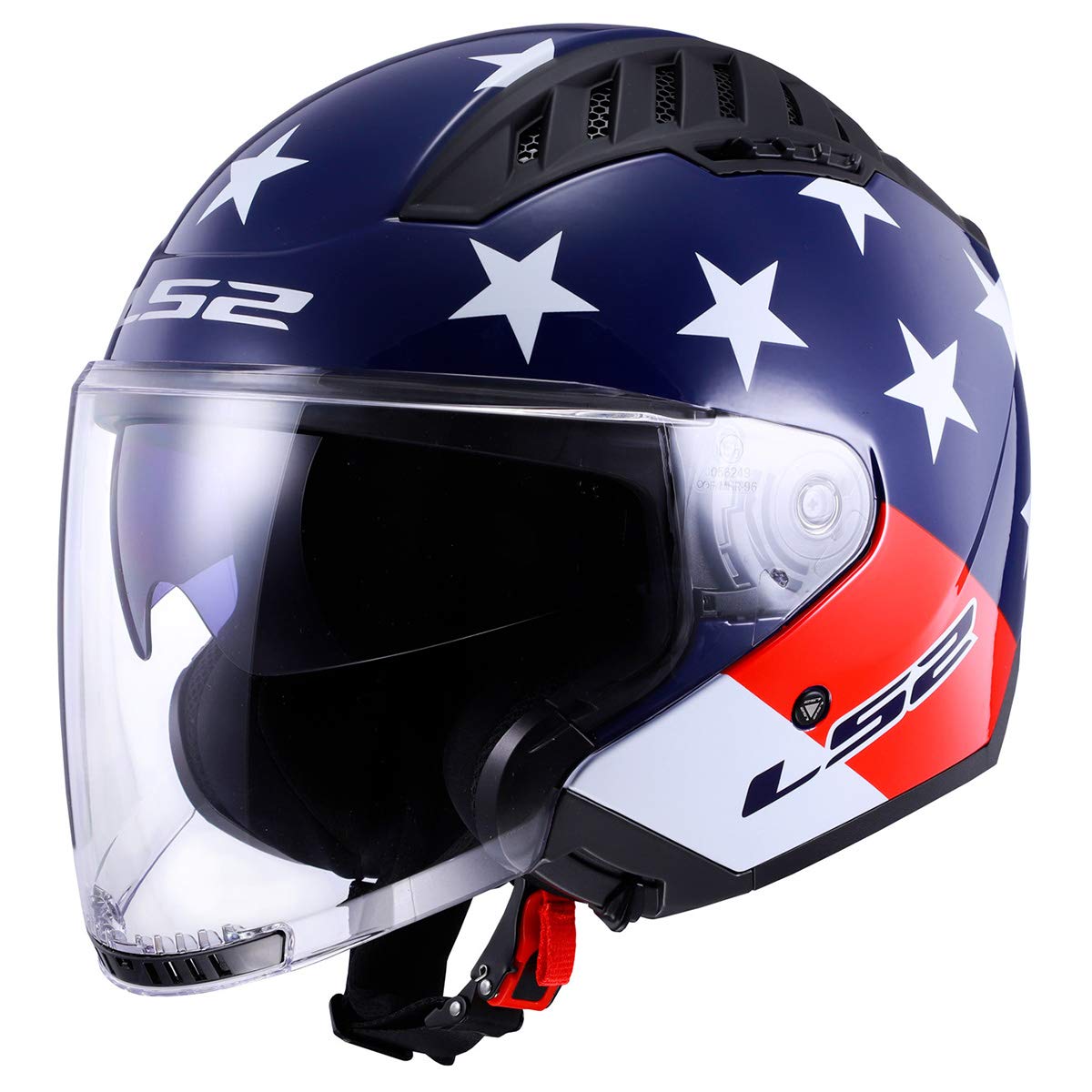 LS2 Copter cruiser helmet American flag red white blue open face helmet