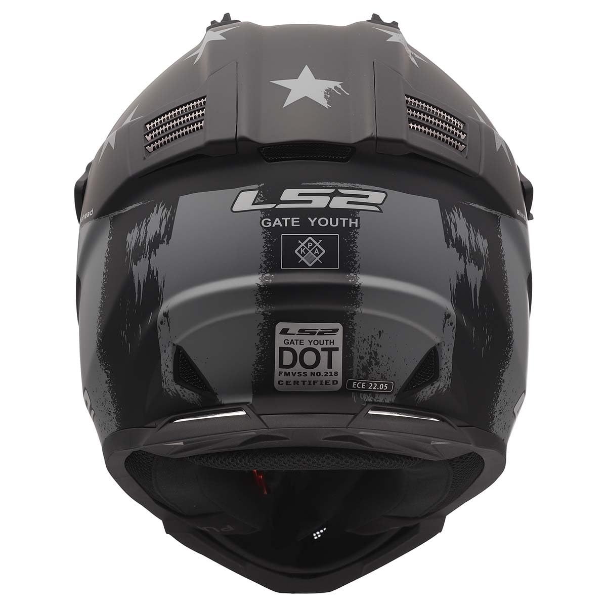 LS2 youth MX helmet with large goggle compatible eye port