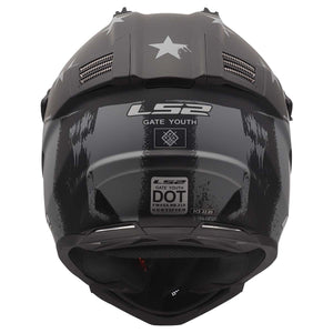 LS2 Gate Youth Full Face MX Motorcycle Helmet Matte Battle Scar Tonal Gray / Black