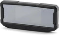 Wide rectangular mirror-monitor with a reflective display surface, rugged black housing, angular reinforced corners, and subtle Can-Am branding along the lower edge.