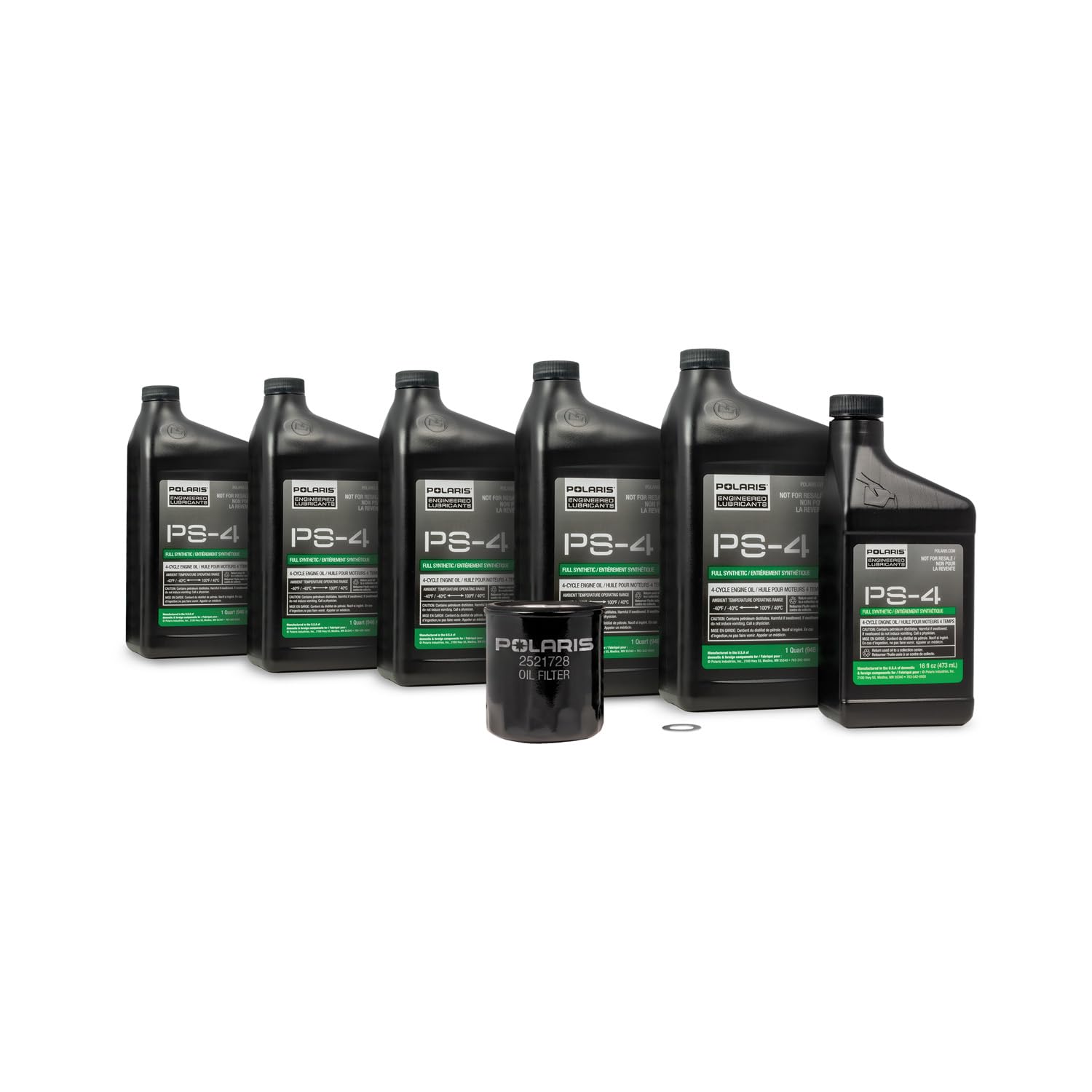 Complete Polaris RZR Pro R oil service kit with PS-4 5W-50 synthetic oil