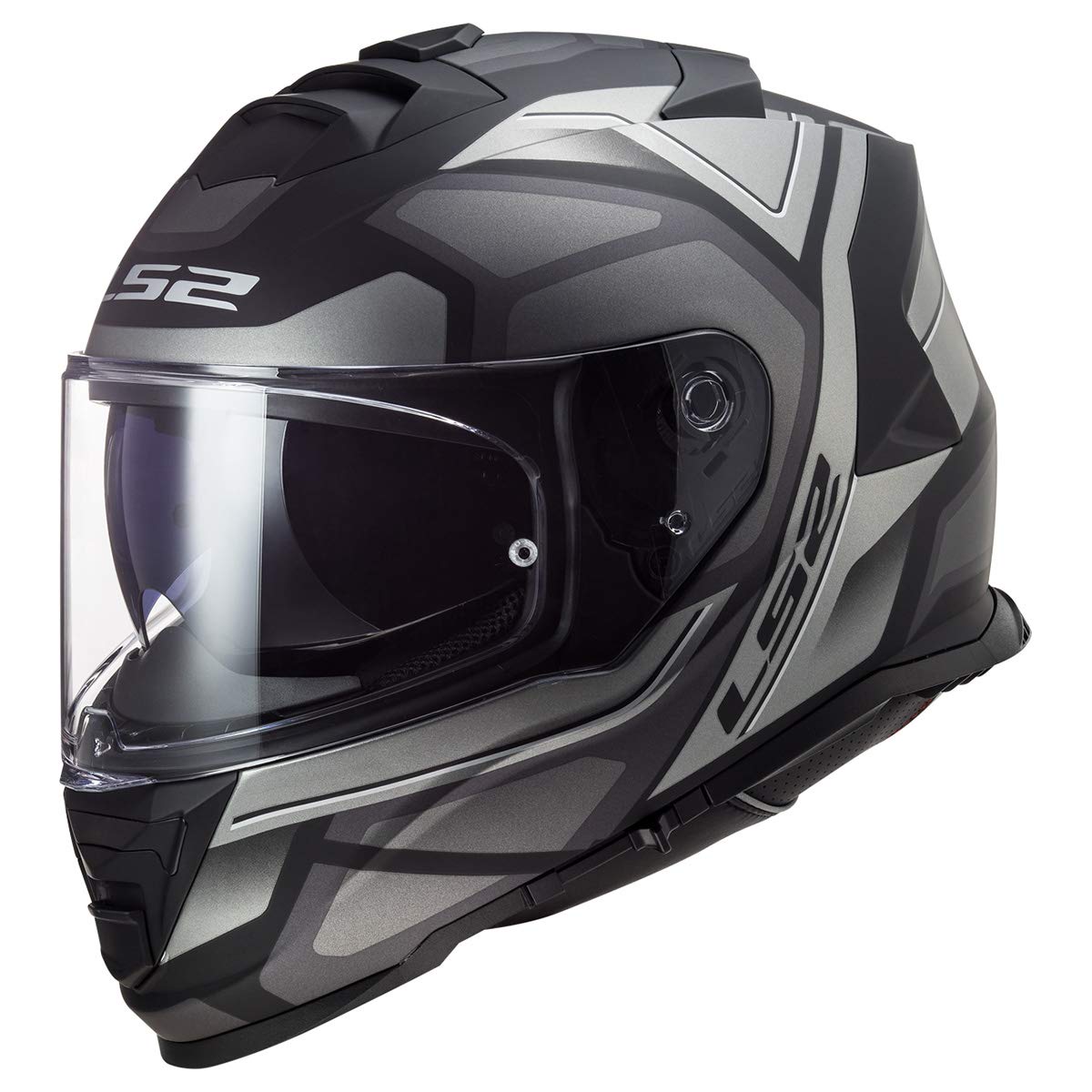 LS2 Assault Full Face Motorcycle Helmet Petra Matte Black/Graphite/Gray