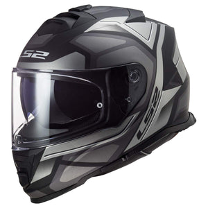 LS2 Helmets Assault Full Face Motorcycle Helmet – Petra Matte Black/Graphite/Gray