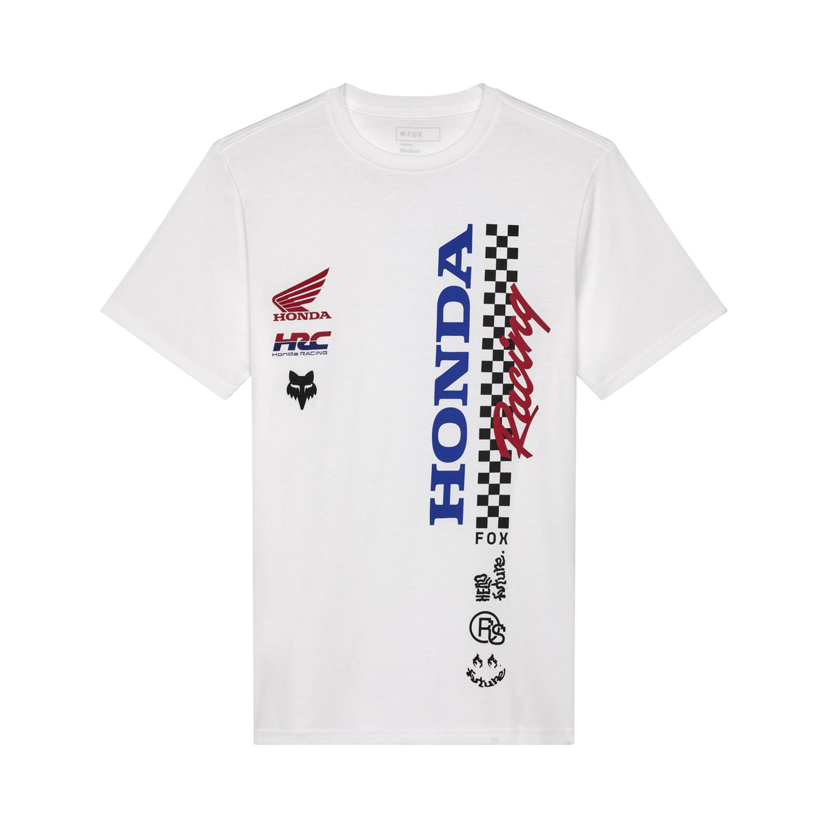 Fox Racing Men’s Honda Short Sleeve T-Shirt in Optic White with iconic Honda graphic.