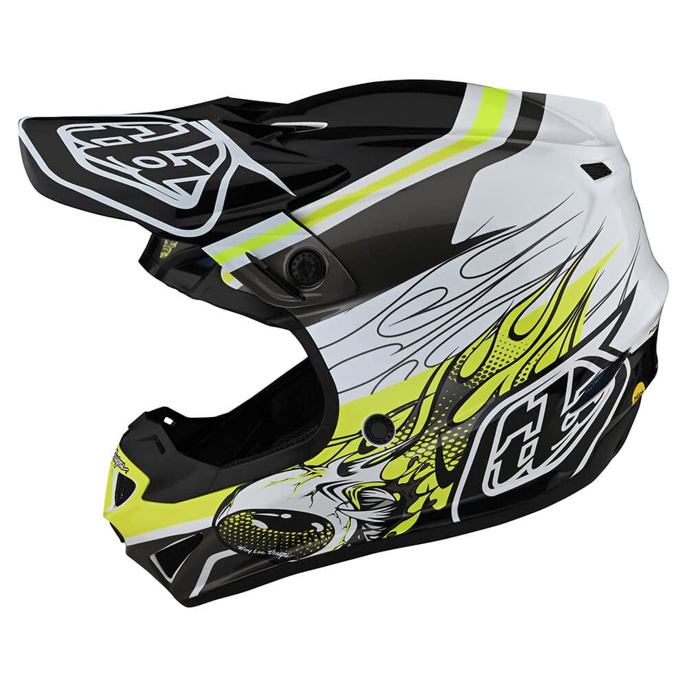 Troy Lee Designs SE4 Polyacrylite Motocross and Dirt Bike Helmet Black/Yellow