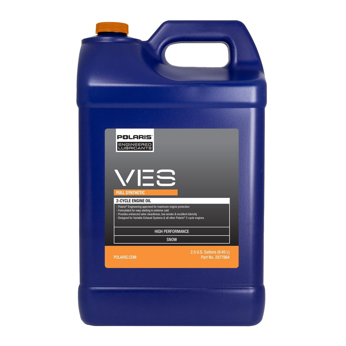 Polaris OEM VES Full Synthetic 2-Cycle Snowmobile Oil – 2.5 Gallons (Part #2877884)