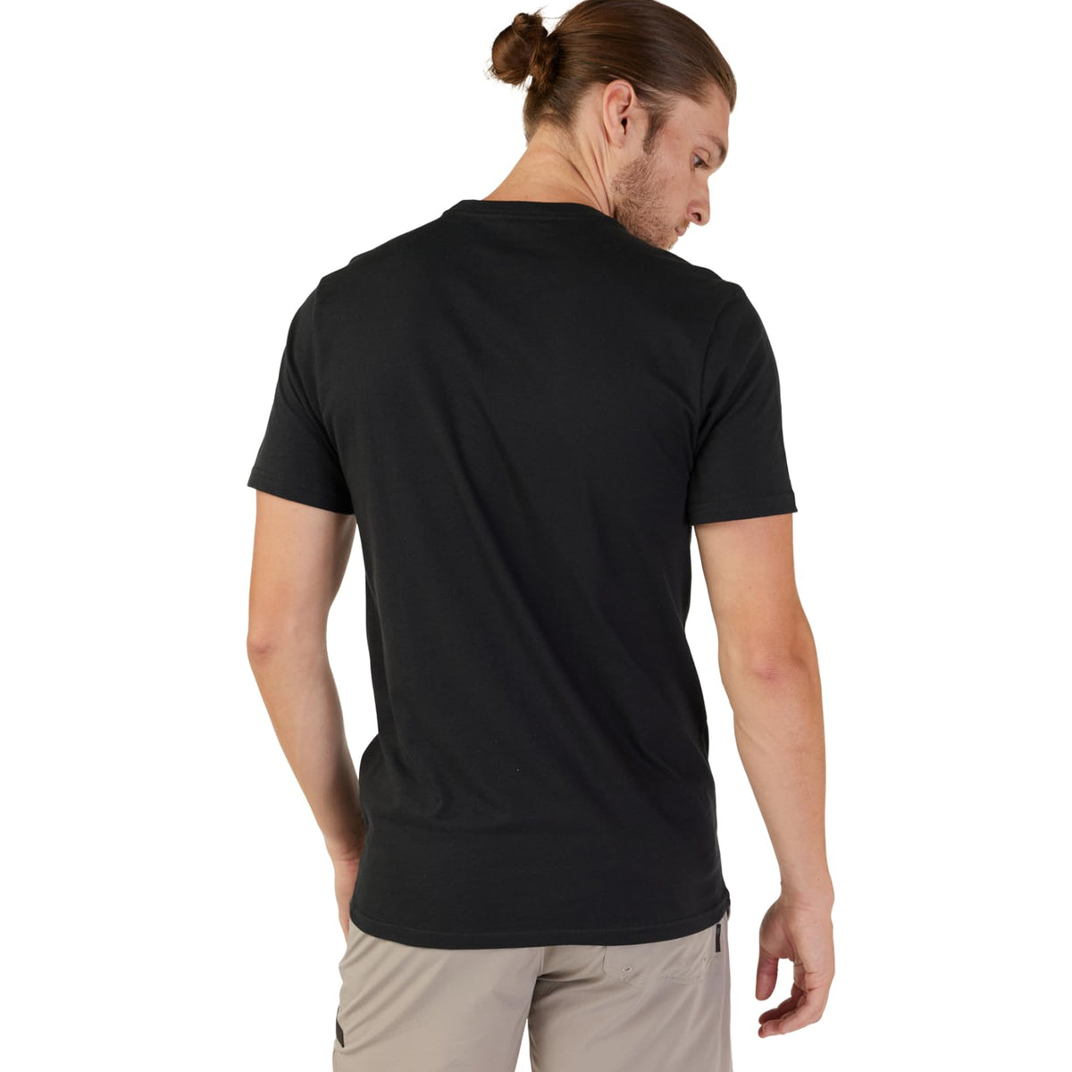 Front view of the Fox Racing Men’s Fox Head Short Sleeve T-Shirt in black with bold logo graphic.