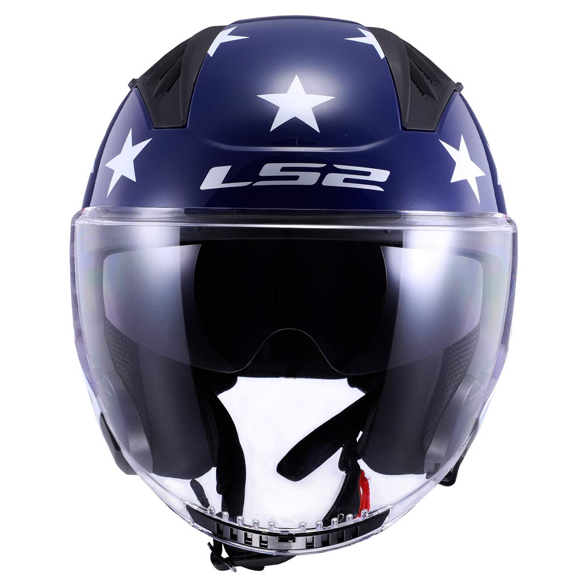 LS2 Copter open face motorcycle helmet American red white blue DOT helmet
