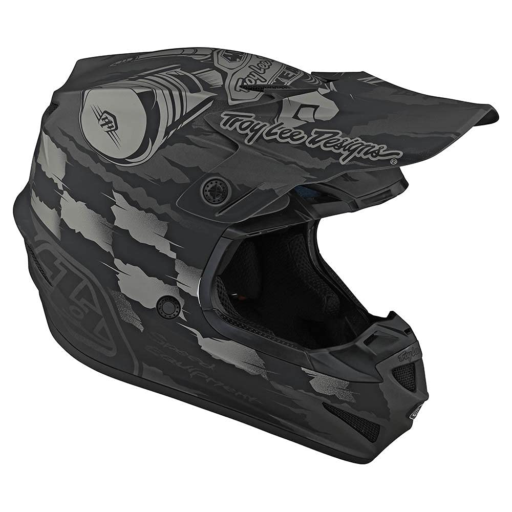 Troy Lee Designs Youth SE4 Strike Polyacrylite Motocross Helmet – Gray/Silver (Medium)