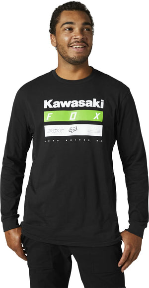 Fox Racing Kawasaki Long Sleeve Premium Tee – Black Motorcycle / Casual Riding Shirt