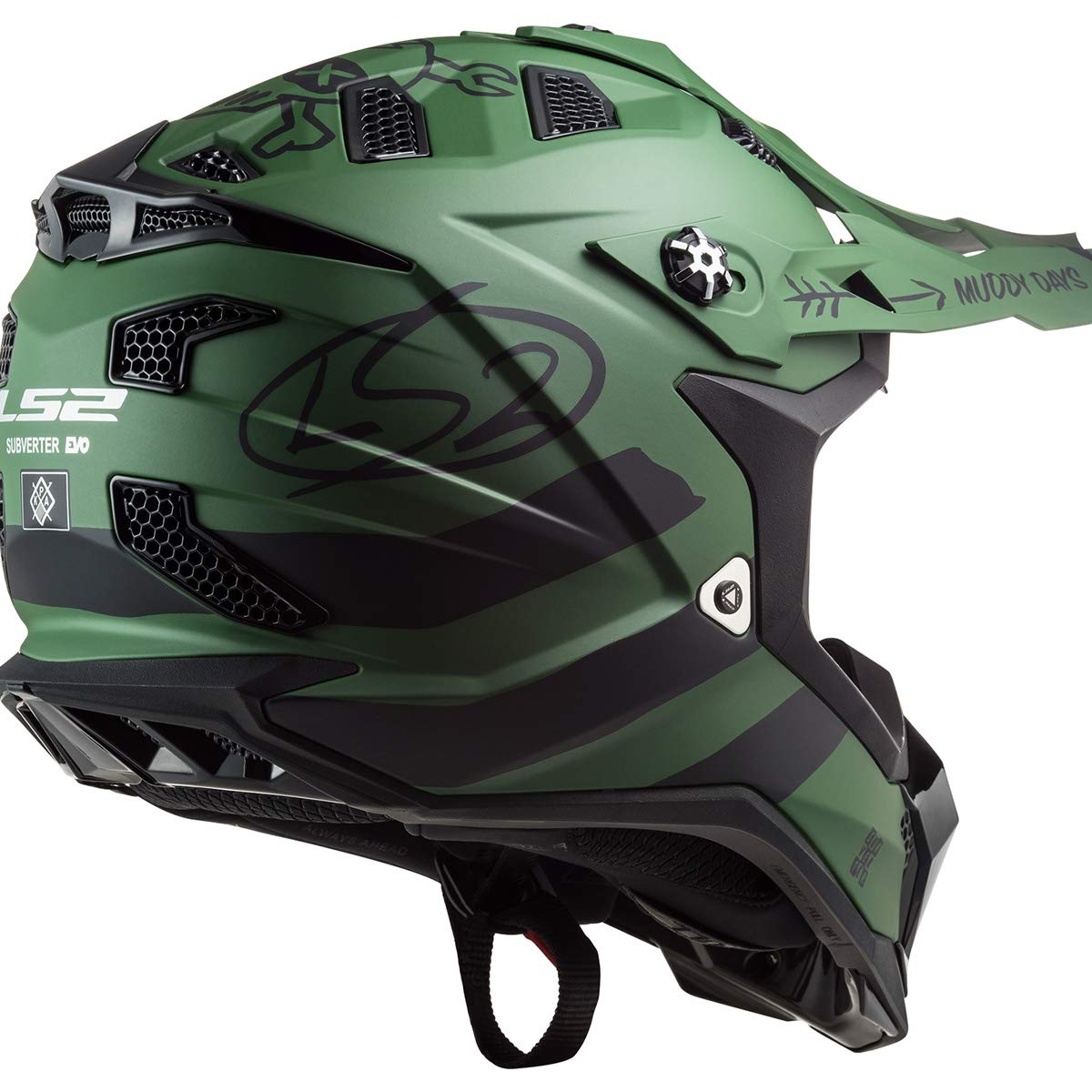 **OPEN BOX** LS2 Helmets MX-Off Road Subverter Evo Helmet, Matte Military Green-Medium