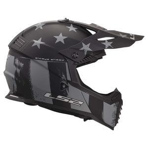 LS2 Gate Youth Full Face MX Motorcycle Helmet Matte Battle Scar Tonal Gray / Black