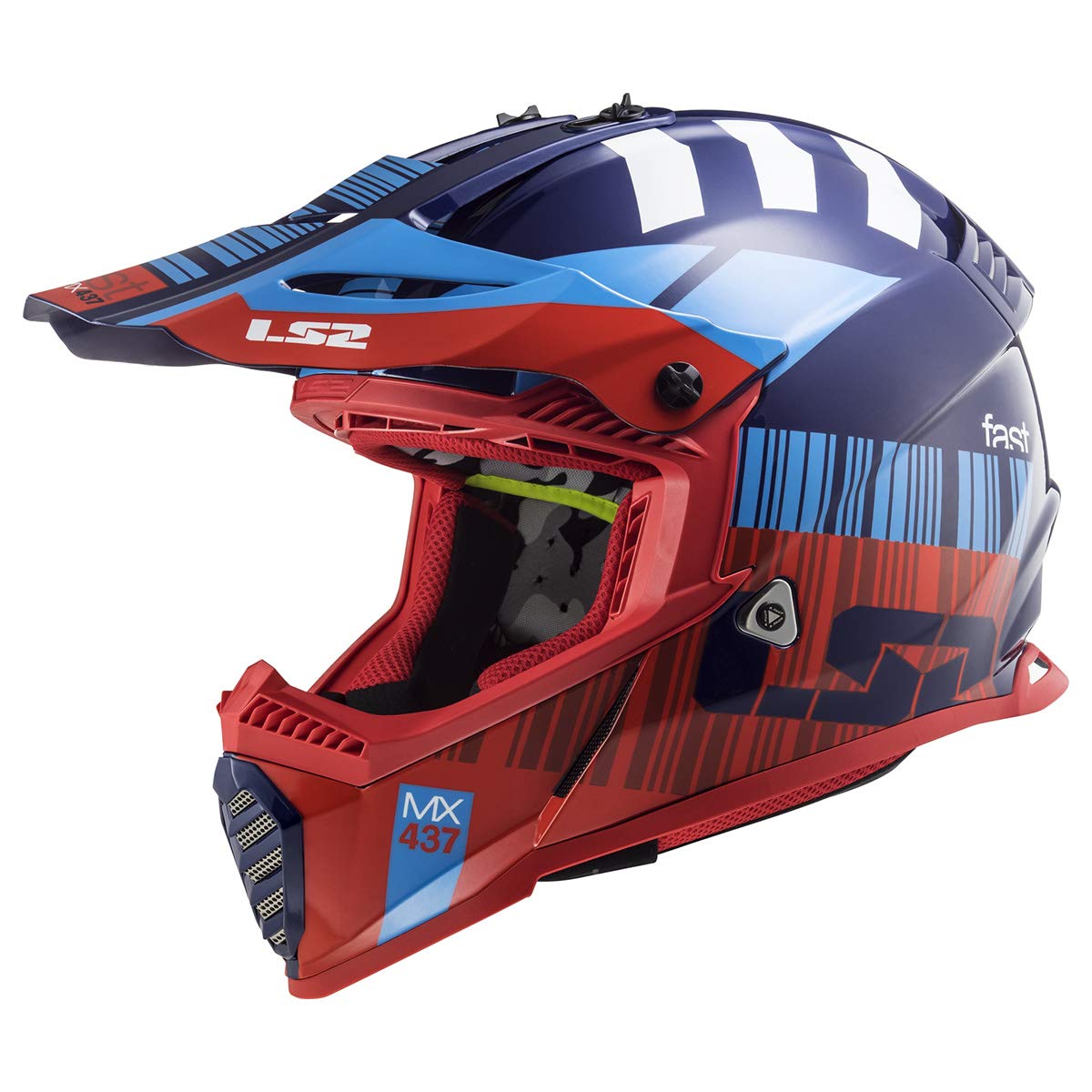 LS2 Helmets Gate Xcode Full Face Helmet in Gloss Red and Blue