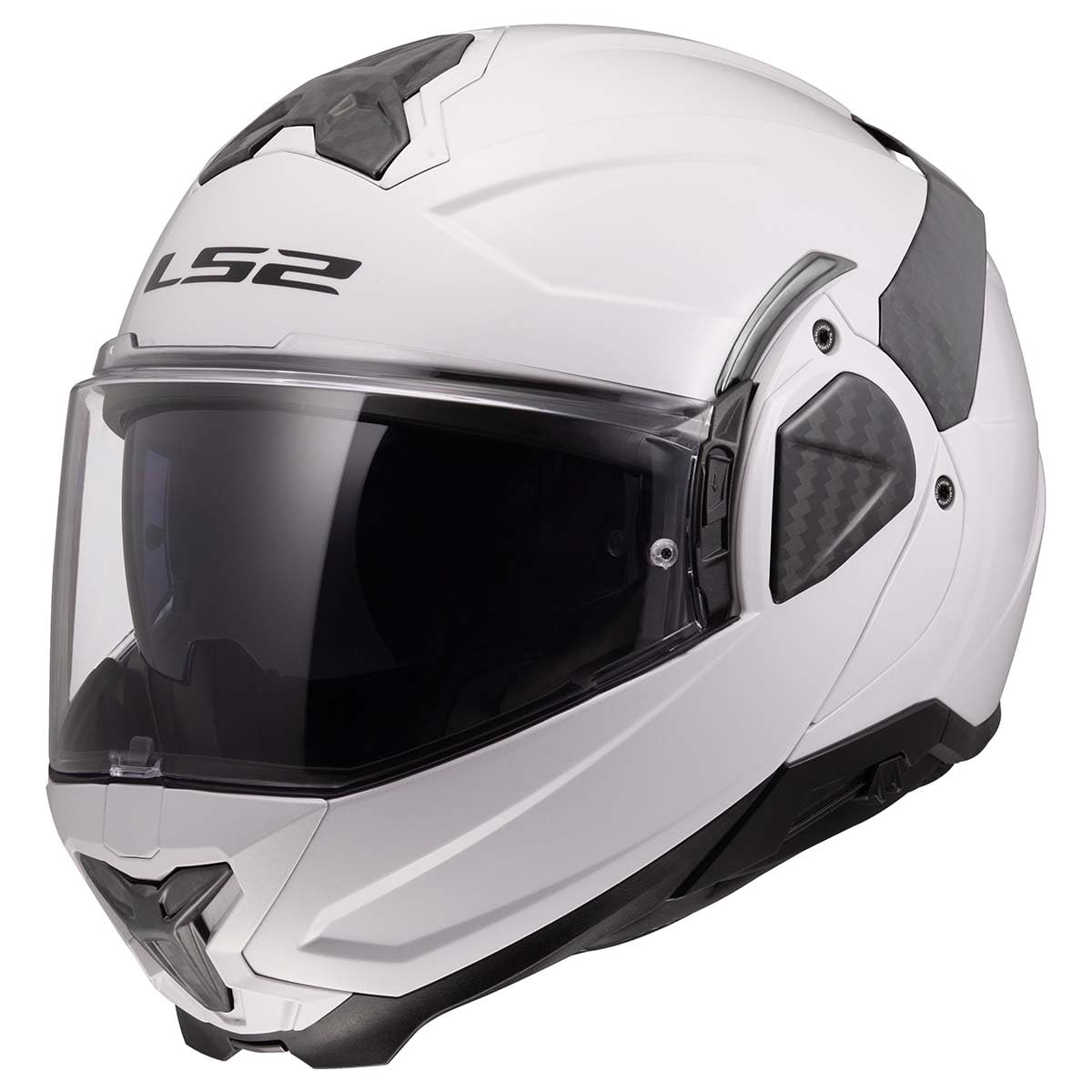 LS2 Advant II Modular Motorcycle Helmet with SunShield – Gloss White