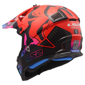 LS2 Gate Youth Full Face MX Motorcycle Helmet Gloss Wash Red/Blue/Purple