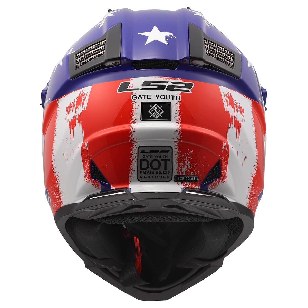 LS2 Gate youth off-road motocross helmet red white blue