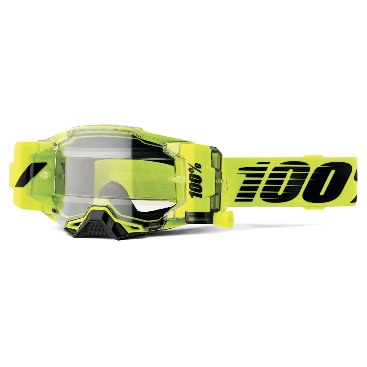100% Armega Forecast Goggles – Neon Yellow/Clear – Adult Motocross / Off-Road / Dirt Bike Eyewear