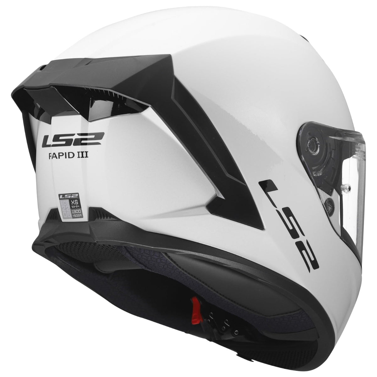 LS2 Rapid III Full Face Motorcycle Helmet – Gloss White DOT/ECE 22.06