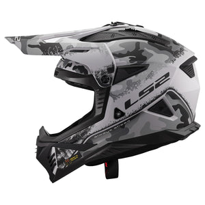 LS2 Gate II Matte Carbine Tonal Gray/Black Motocross Helmet – Full Face MX Dirt Bike Off-Road Helmet
