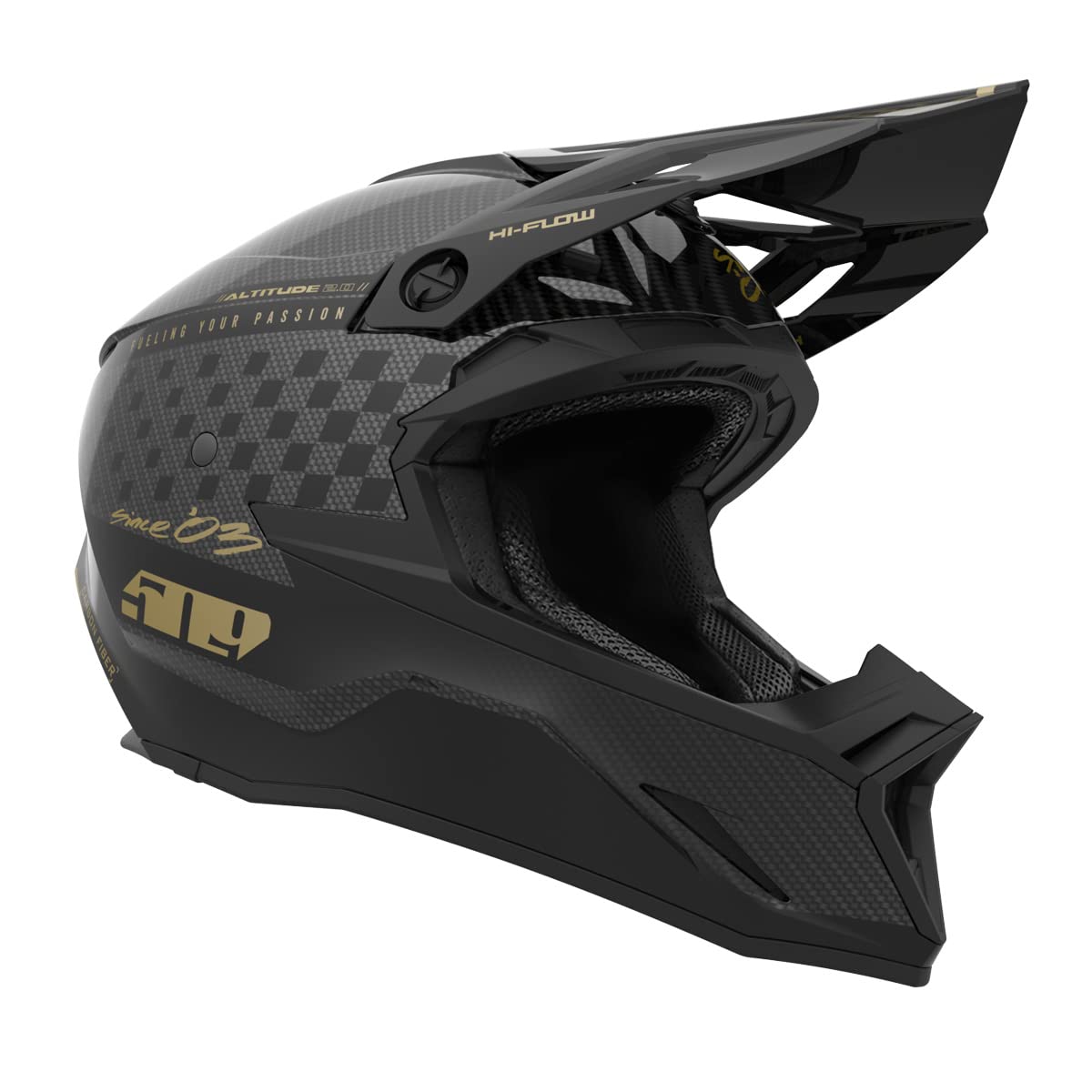 509 Altitude 2.0 Carbon Fiber Helmet in Speedsta Black Gold