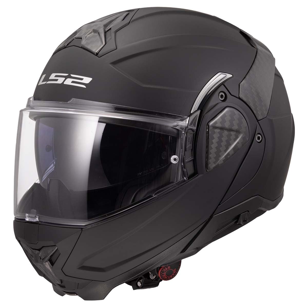 LS2 Advant II modular motorcycle helmet matte black with integrated SunShield