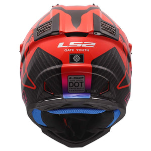 LS2 Gate Youth Full Face MX Motorcycle Helmet Gloss Wash Red/Blue/Purple